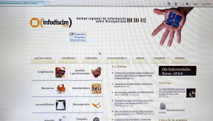 Página principal del portal de la discapacidad Infodisclm financiada por la Junta.