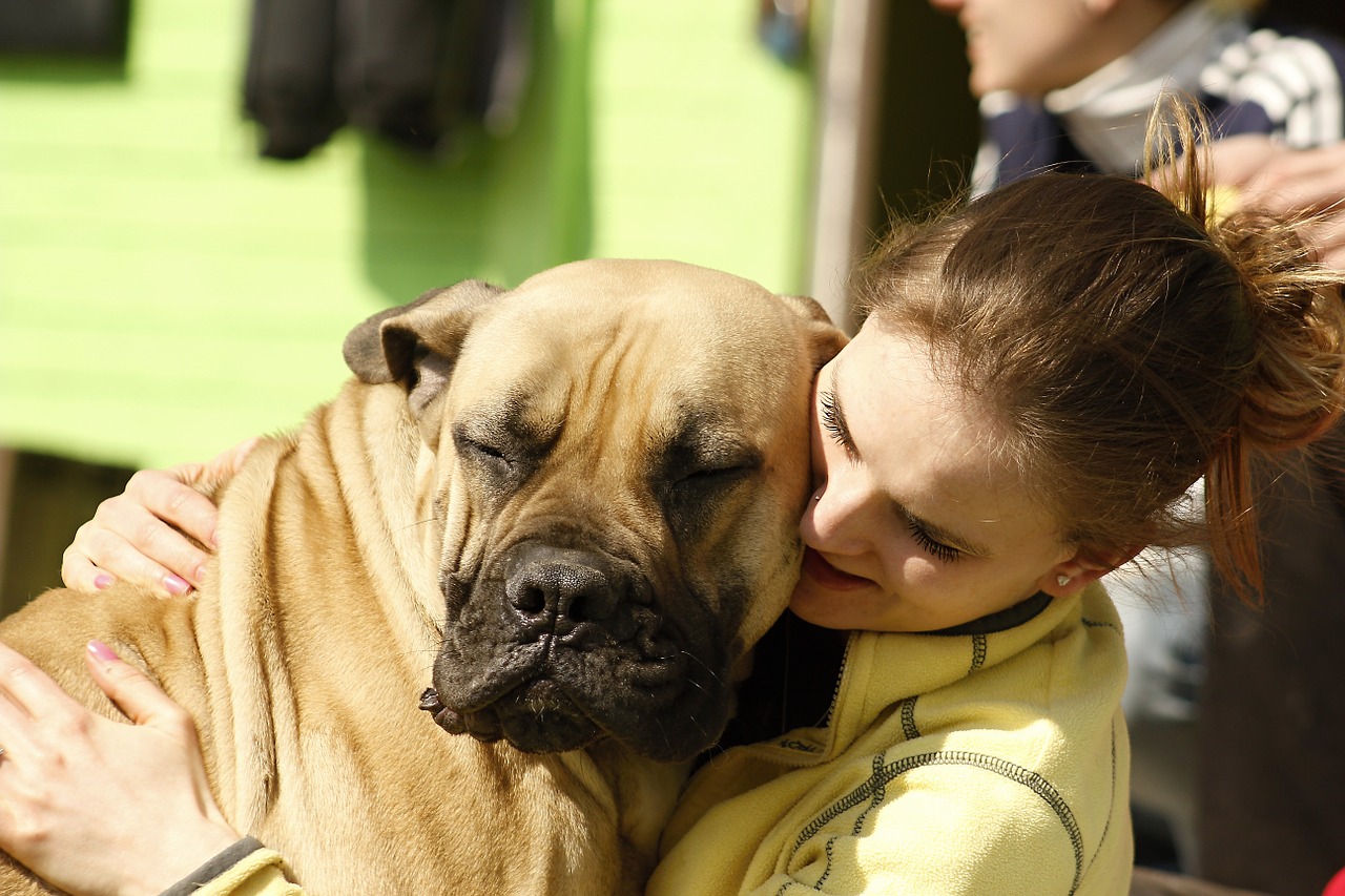 mama con bull mastiff autismo